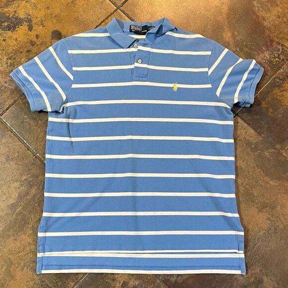 Polo By Ralph Lauren Striped Collared Polo Custom Fit Large - Picture 3 of 10
